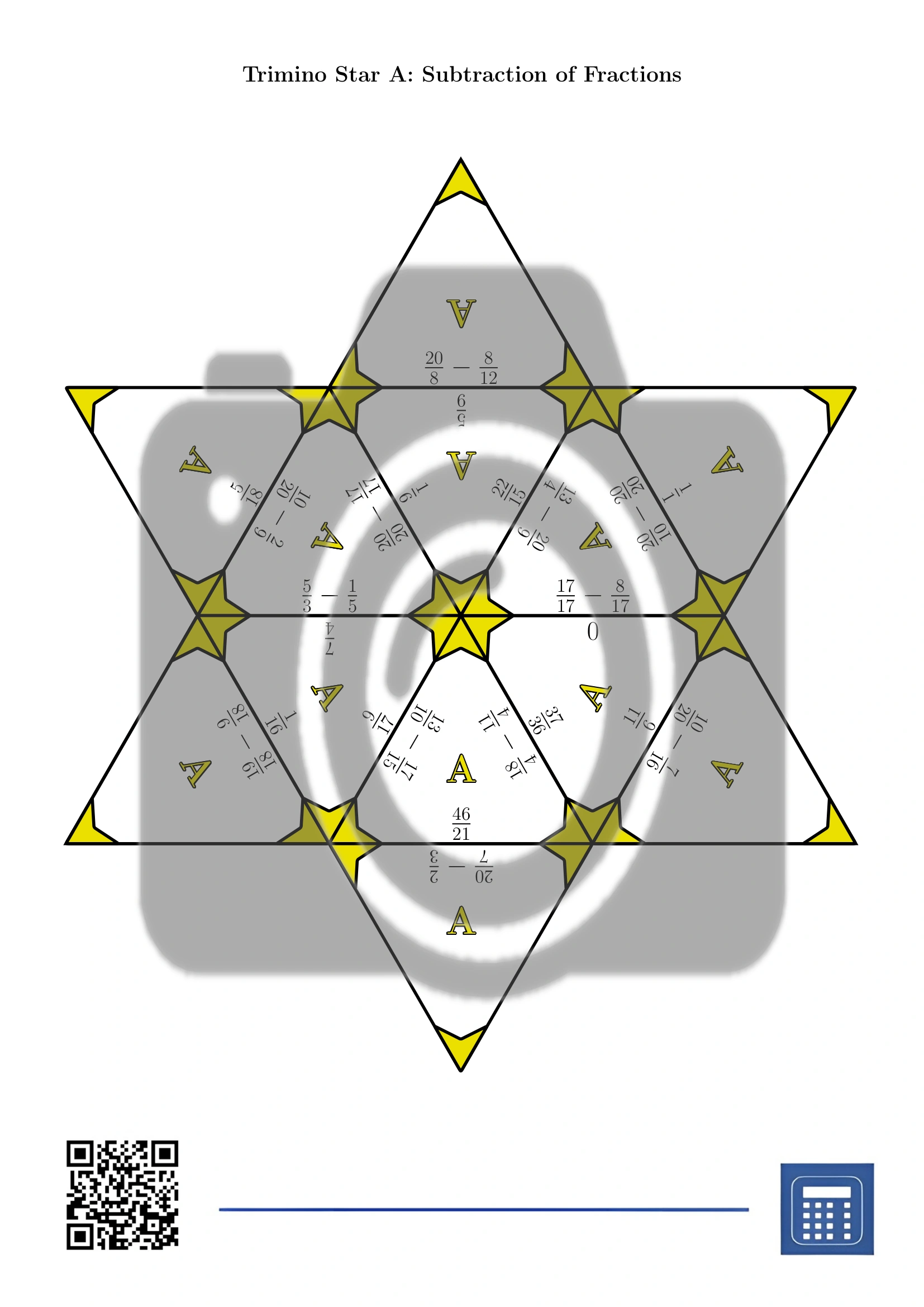 Trimino: Subtraction of Fractions - Image 4