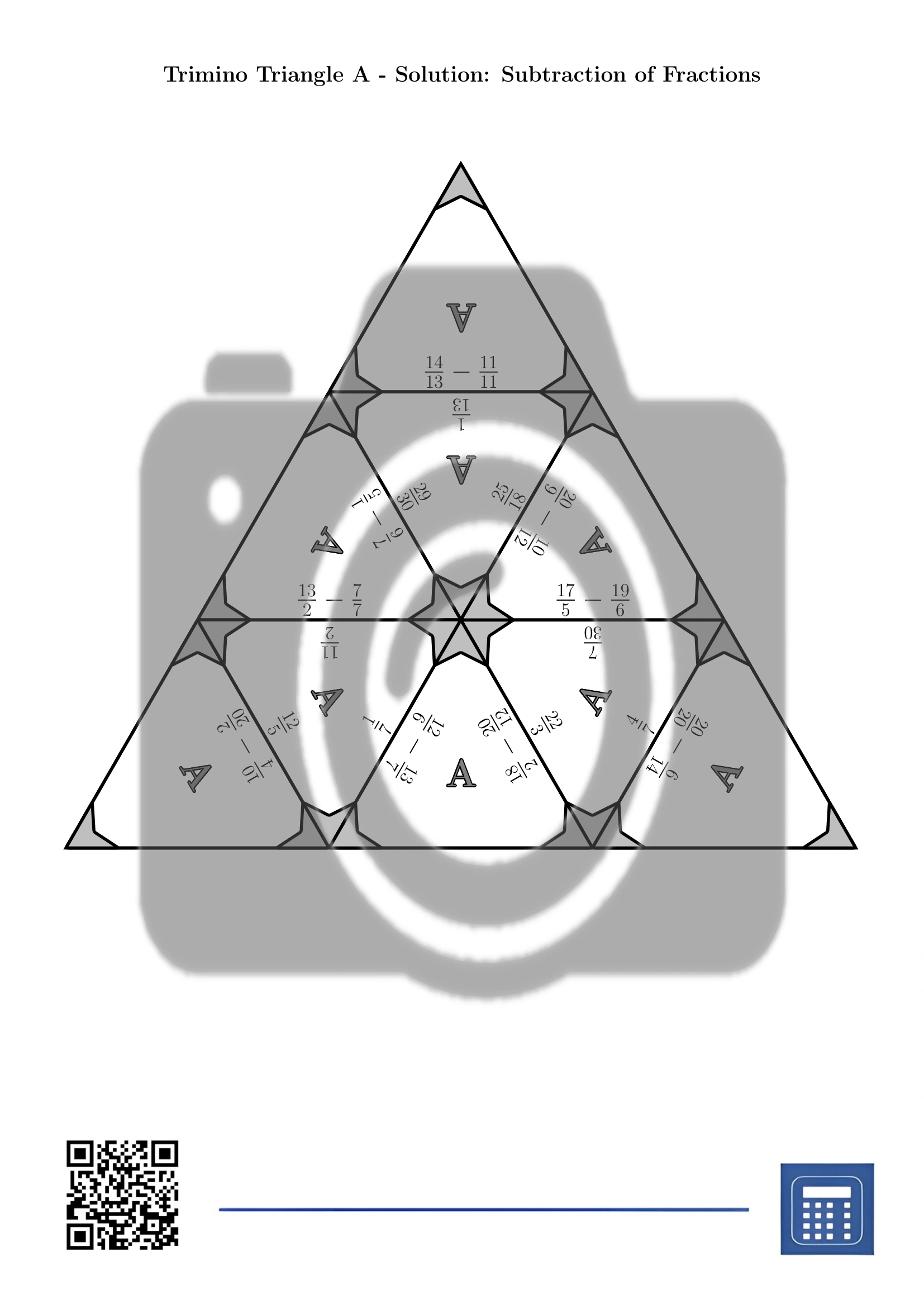 Trimino: Subtraction of Fractions - Image 6