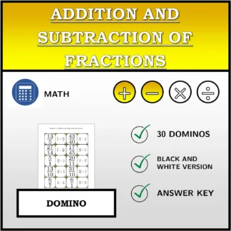 Domino: Addition and Subtraction of Fractions
