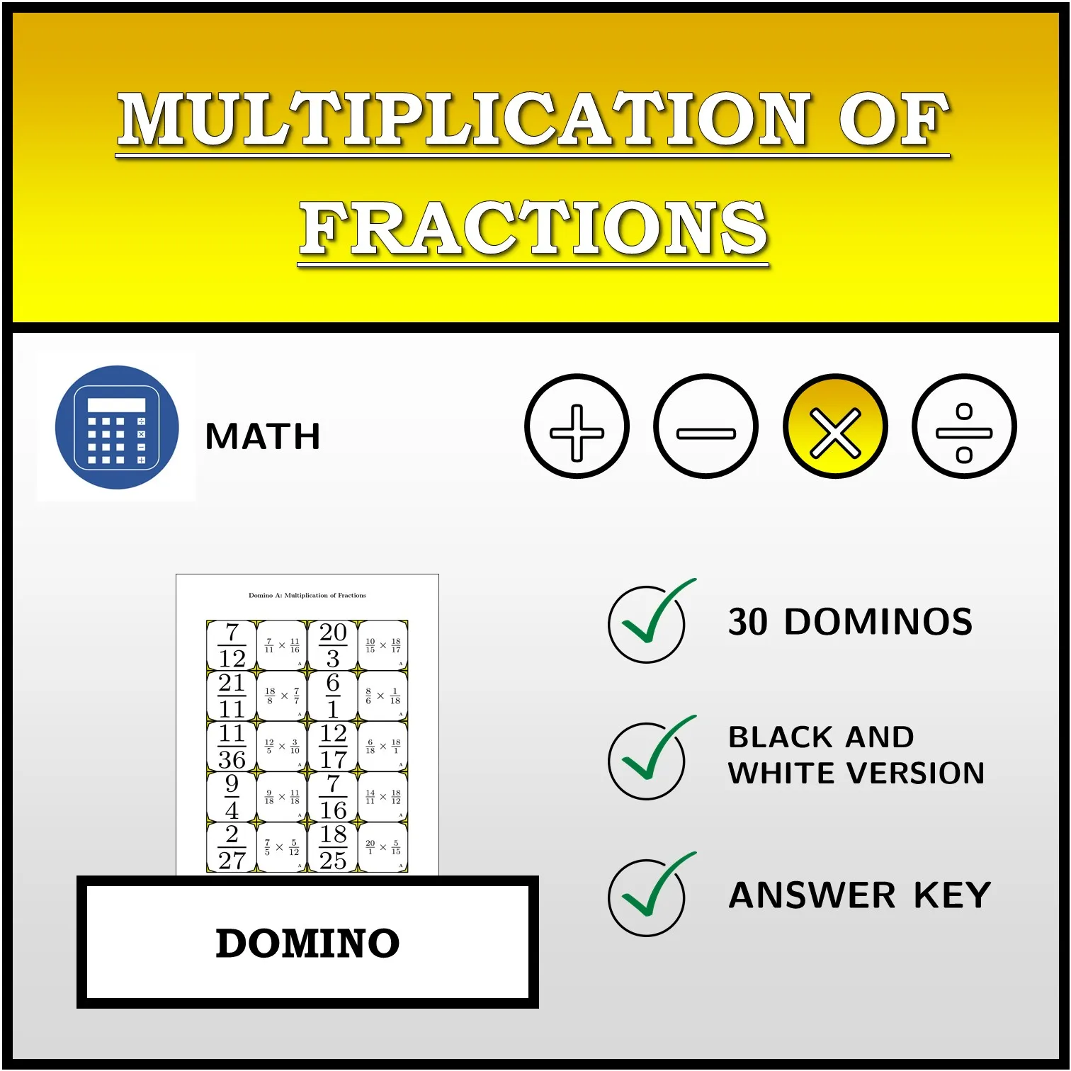 Domino: Multiplication of Fractions