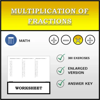 Worksheet: Multiplication of Fractions