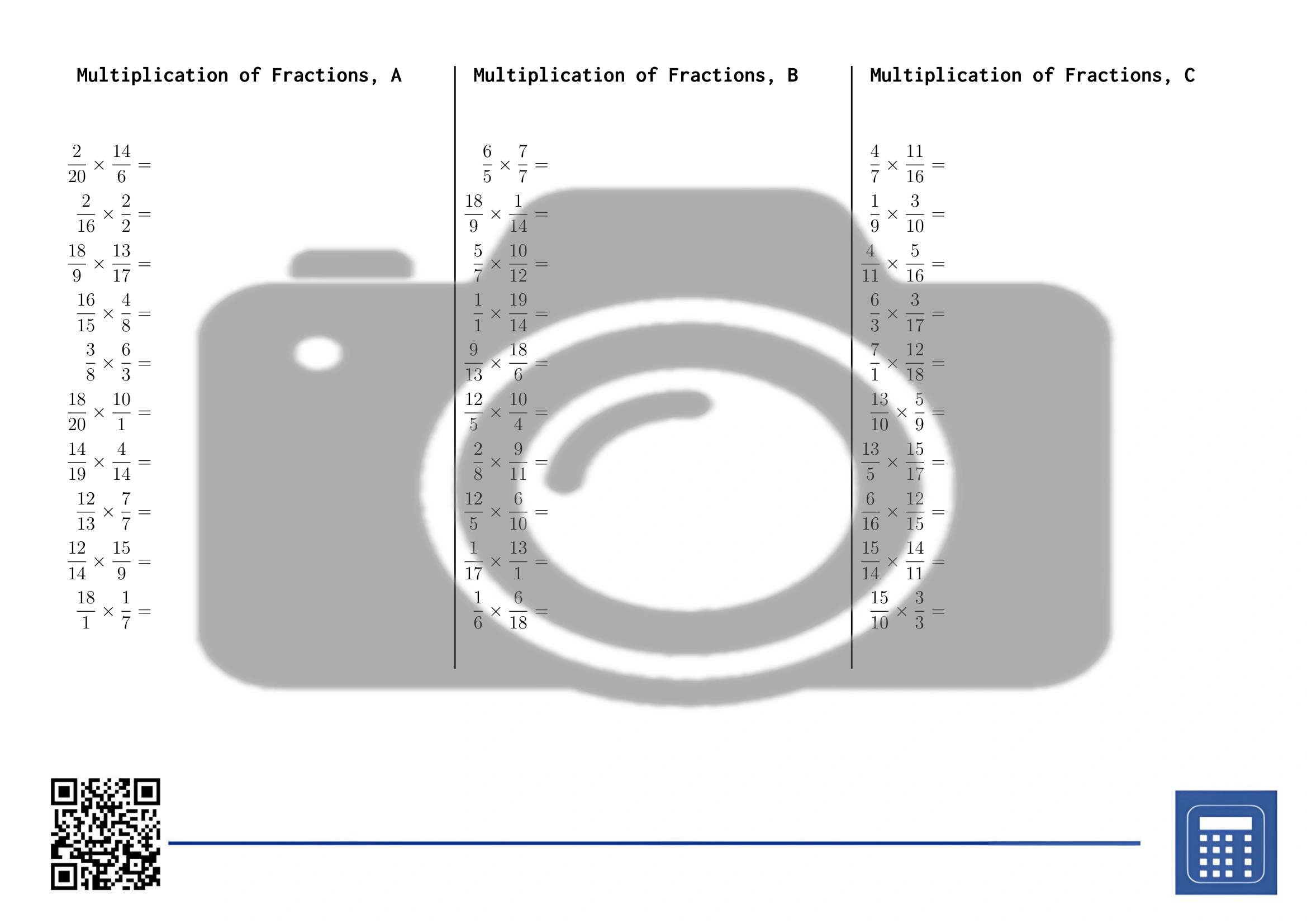 Worksheet: Multiplication of Fractions - Image 2