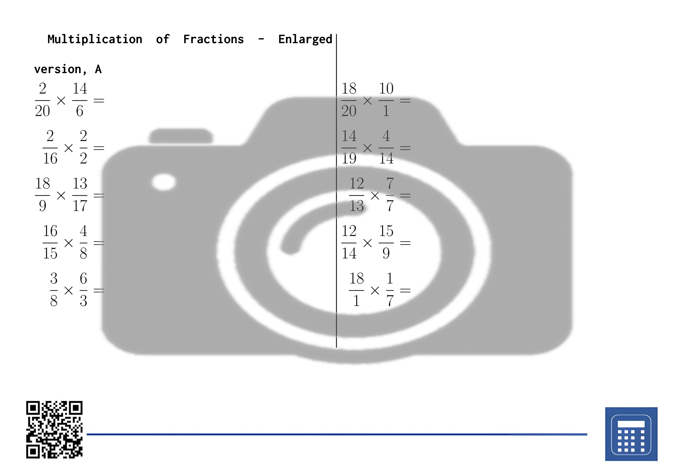 Worksheet: Multiplication of Fractions - Image 3