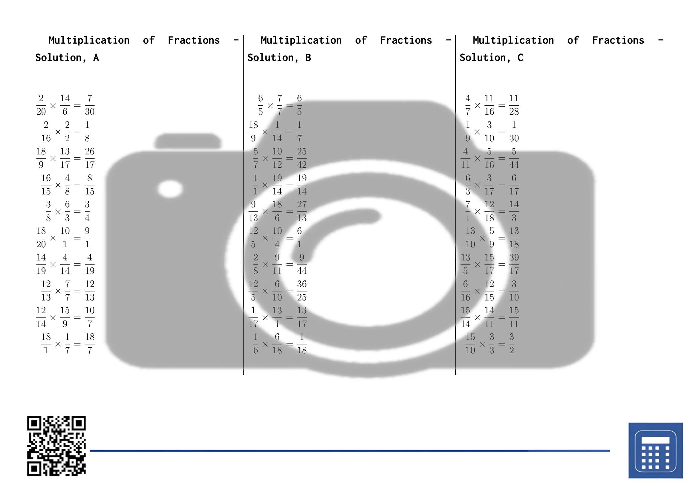 Worksheet: Multiplication of Fractions - Image 4