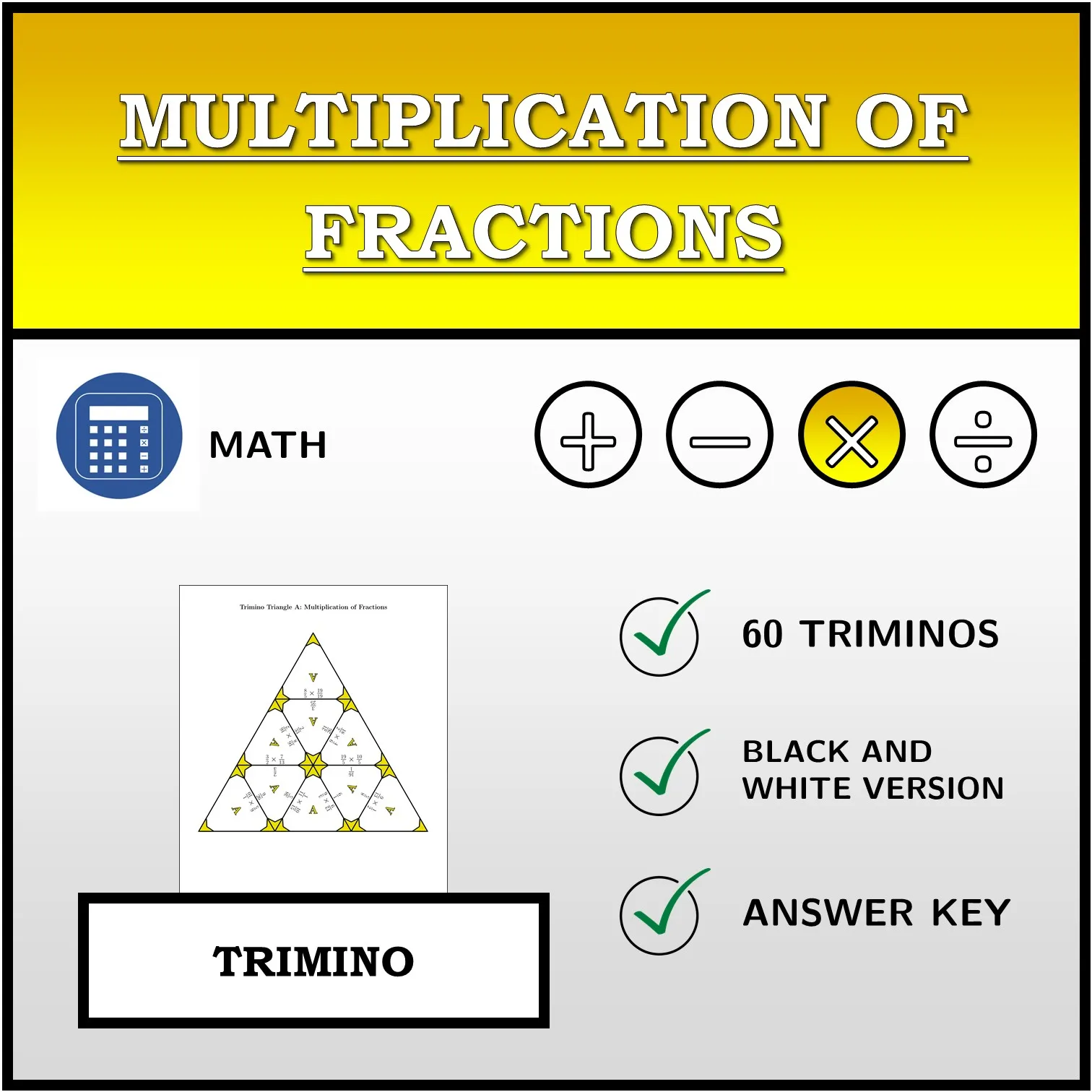 Trimino: Multiplication of Fractions