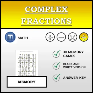 Memory matching game: Complex Fractions