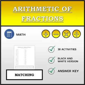 Matching activity: Arithmetic of Fractions
