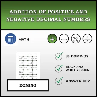 Domino: Addition of Positive and Negative Decimal Numbers