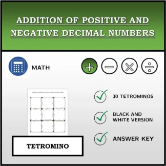 Tetromino: Addition of Positive and Negative Decimal Numbers