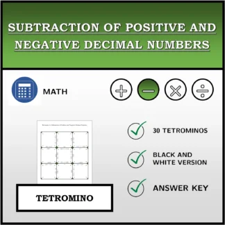 Tetromino: Subtraction of Positive and Negative Decimal Numbers