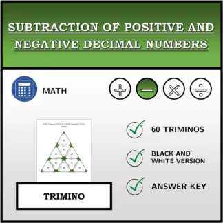 Trimino: Subtraction of Positive and Negative Decimal Numbers