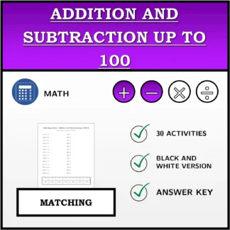 Matching activity: Addition and Subtraction up to 100