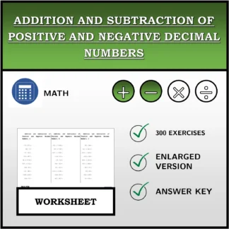 Worksheet: Addition and Subtraction of Positive and Negative Decimal Numbers