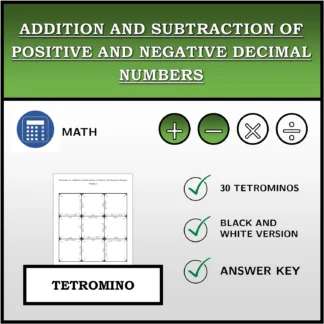 Tetromino: Addition and Subtraction of Positive and Negative Decimal Numbers