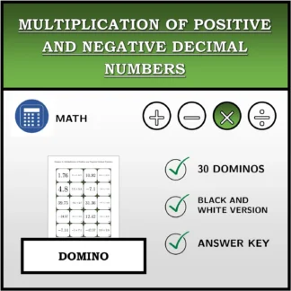 Domino: Multiplication of Positive and Negative Decimal Numbers