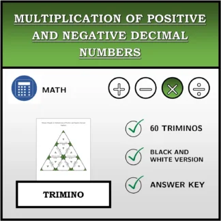 Trimino: Multiplication of Positive and Negative Decimal Numbers