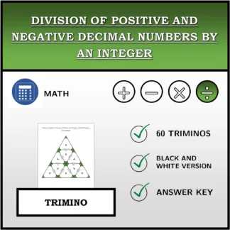Trimino: Division of Positive and Negative Decimal Numbers by an Integer