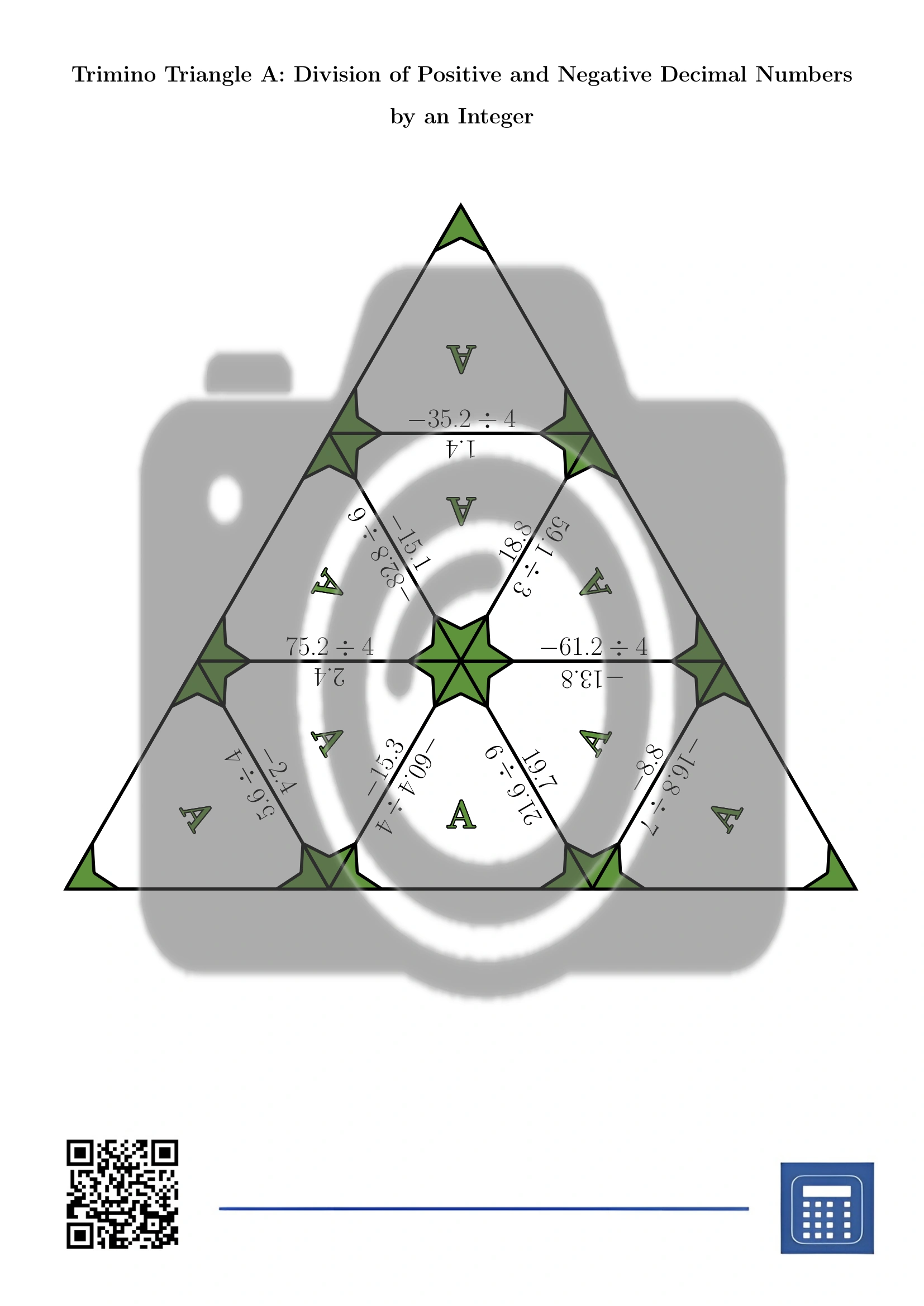 Trimino: Division of Positive and Negative Decimal Numbers by an Integer - Image 2