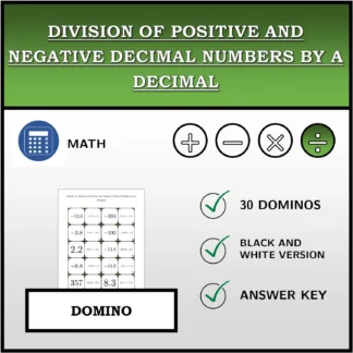 Domino: Division of Positive and Negative Decimal Numbers by a Decimal