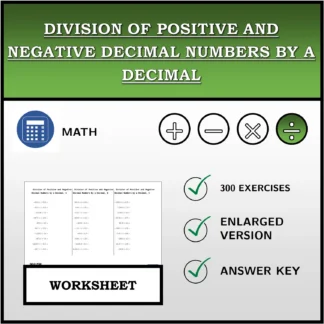 Worksheet: Division of Positive and Negative Decimal Numbers by a Decimal