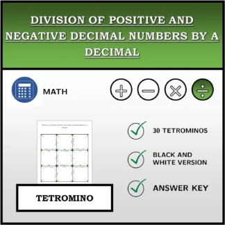 Tetromino: Division of Positive and Negative Decimal Numbers by a Decimal