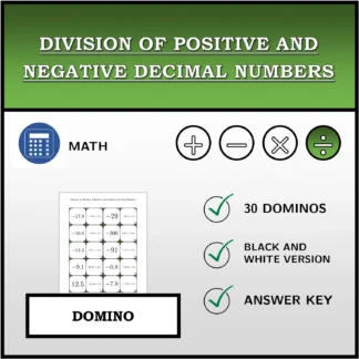 Domino: Division of Positive and Negative Decimal Numbers
