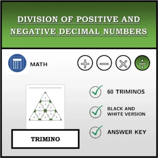 Trimino: Division of Positive and Negative Decimal Numbers