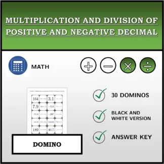 Domino: Multiplication and Division of Positive and Negative Decimal