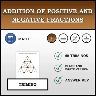 Trimino: Addition of Positive and Negative Fractions