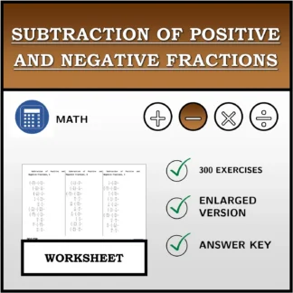 Worksheet: Subtraction of Positive and Negative Fractions