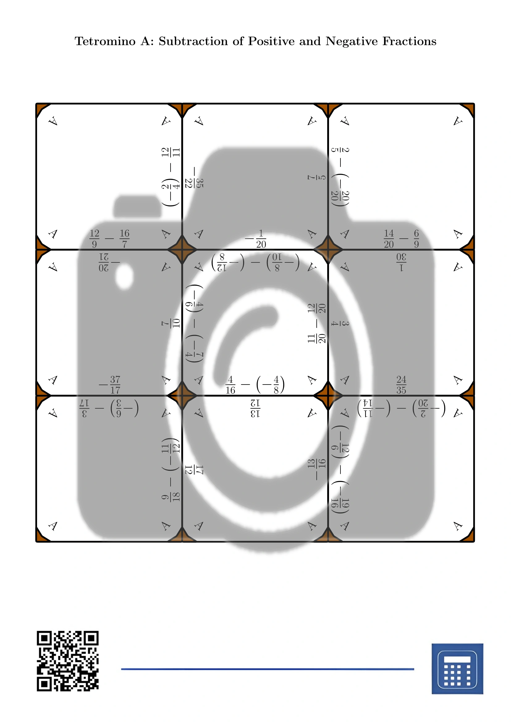 Tetromino: Subtraction of Positive and Negative Fractions - Image 2
