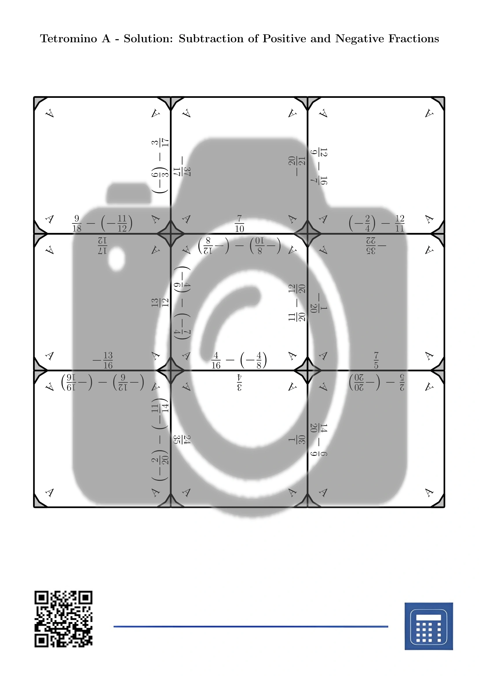 Tetromino: Subtraction of Positive and Negative Fractions - Image 4