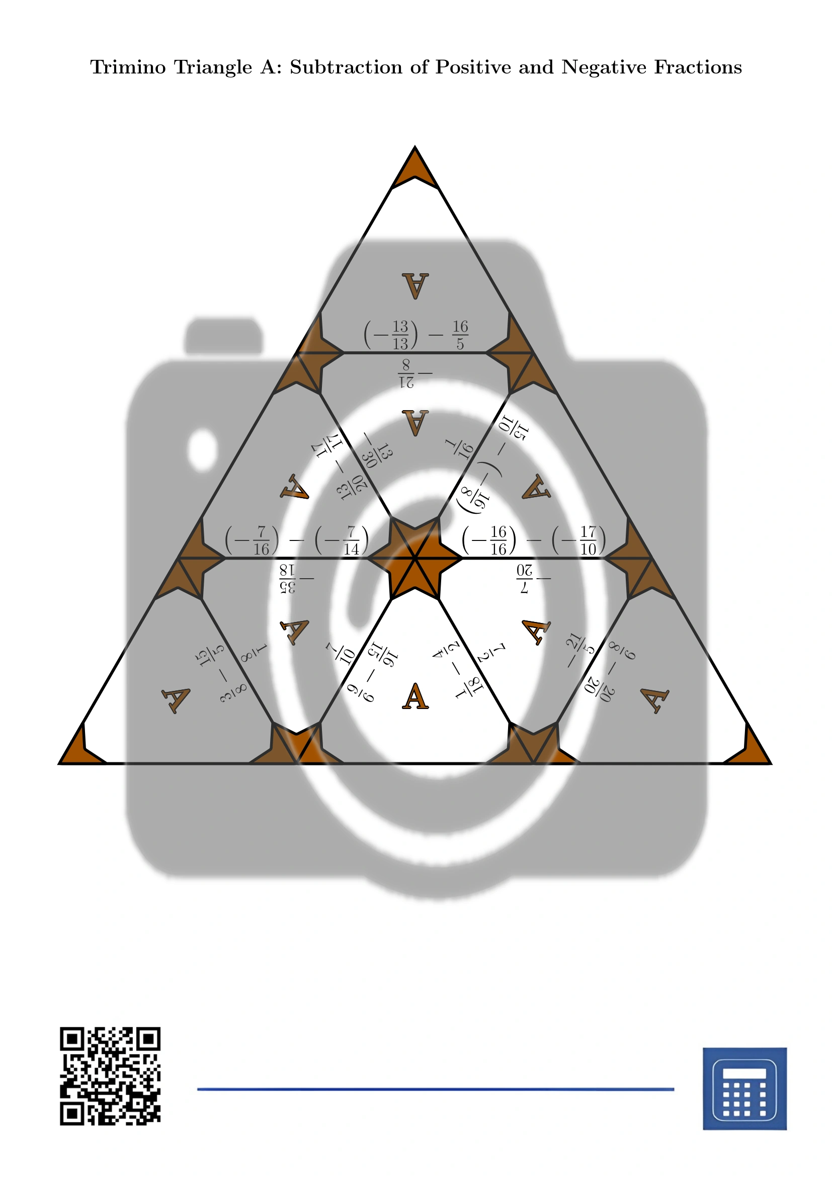 Trimino: Subtraction of Positive and Negative Fractions - Image 2