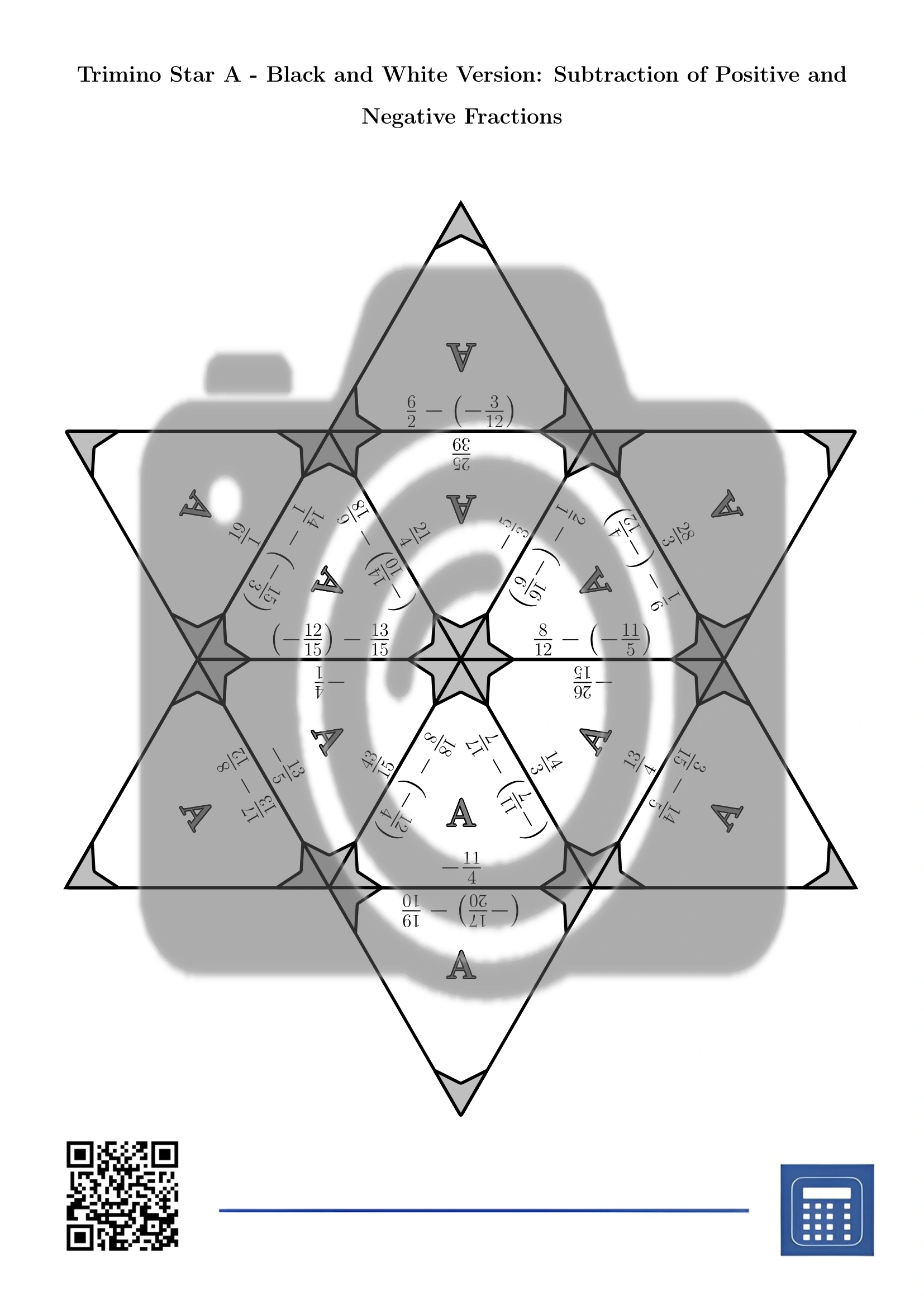 Trimino: Subtraction of Positive and Negative Fractions - Image 5