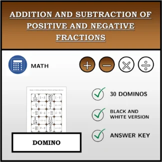Domino: Addition and Subtraction of Positive and Negative Fractions