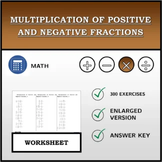 Worksheet: Multiplication of Positive and Negative Fractions