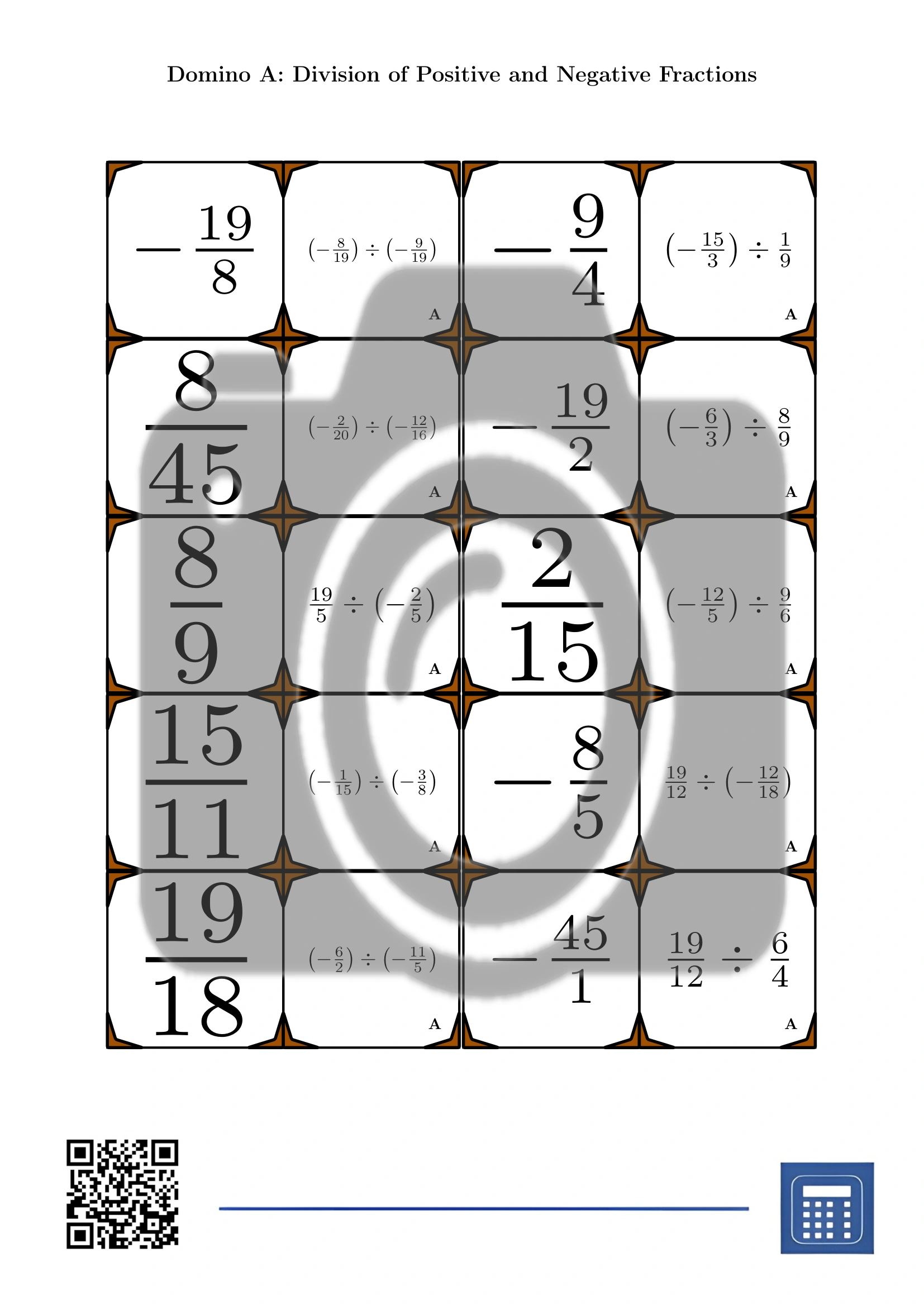 Domino: Division of Positive and Negative Fractions - Image 2