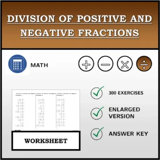 Worksheet: Division of Positive and Negative Fractions