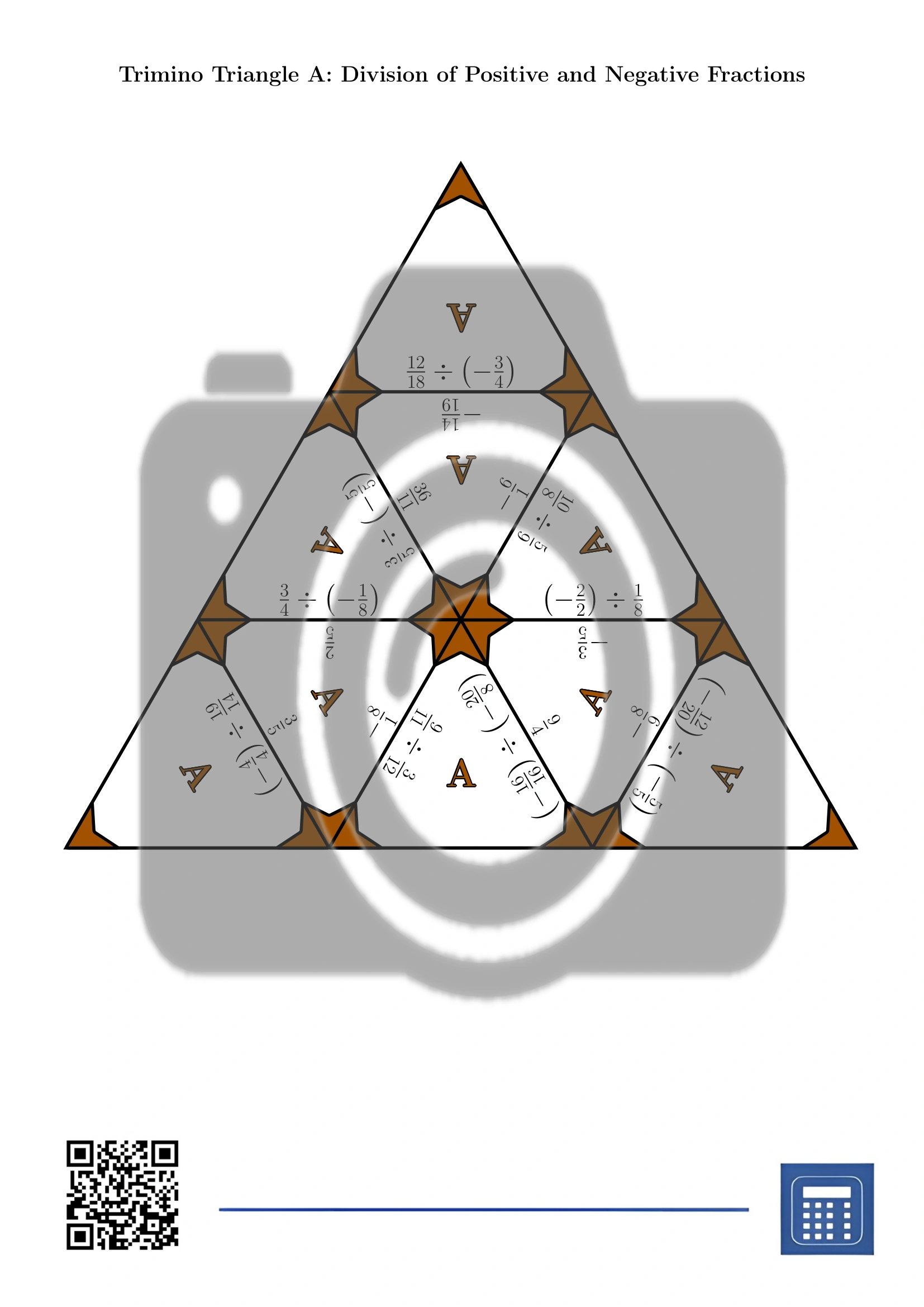 Trimino: Division of Positive and Negative Fractions - Image 2