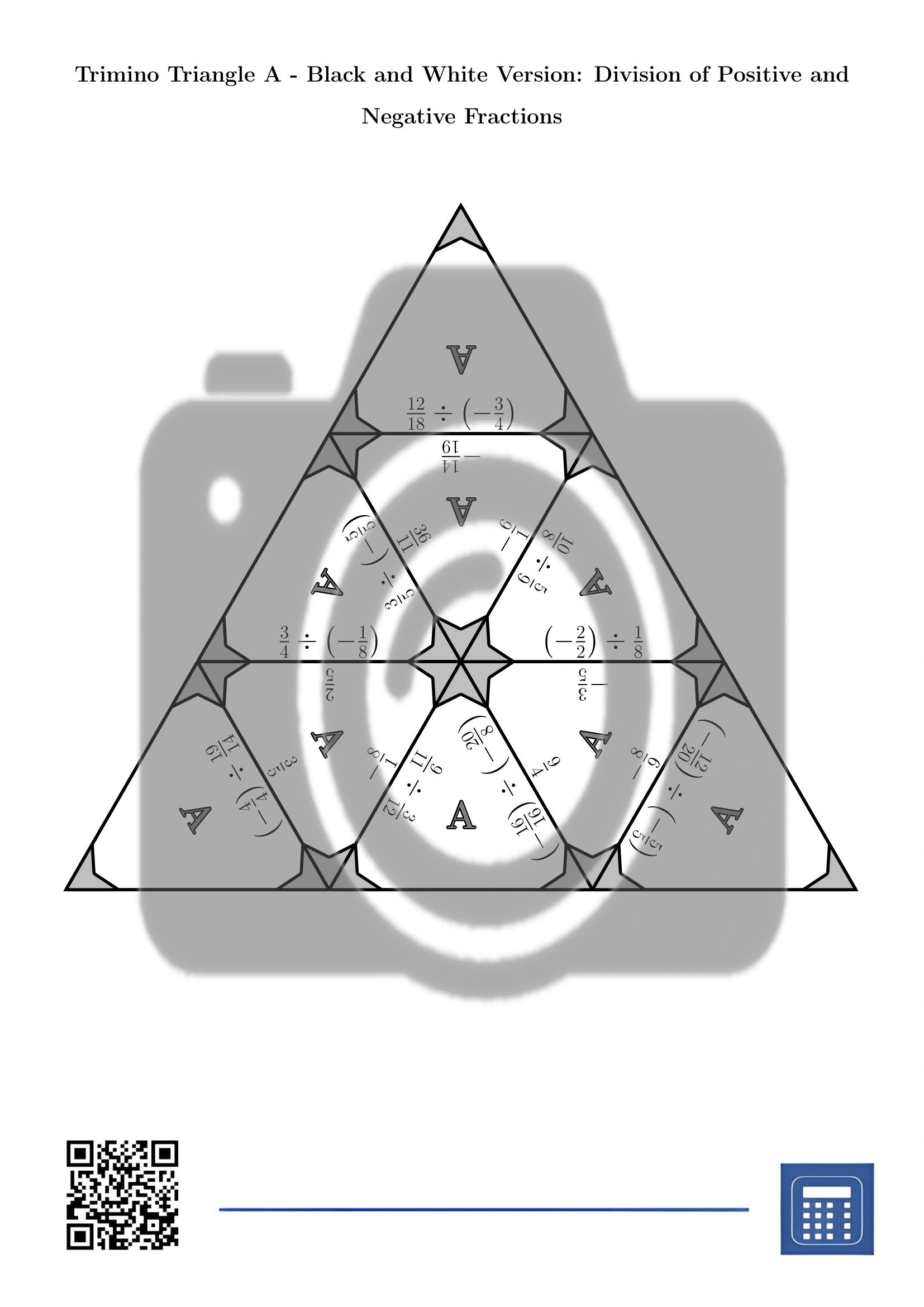 Trimino: Division of Positive and Negative Fractions - Image 3