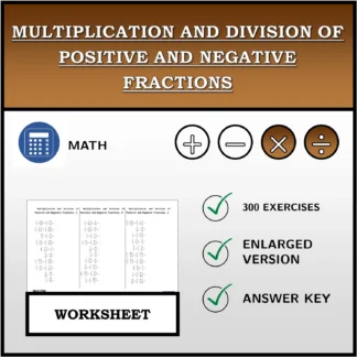 Worksheet: Multiplication and Division of Positive and Negative Fractions