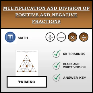 Trimino: Multiplication and Division of Positive and Negative Fractions
