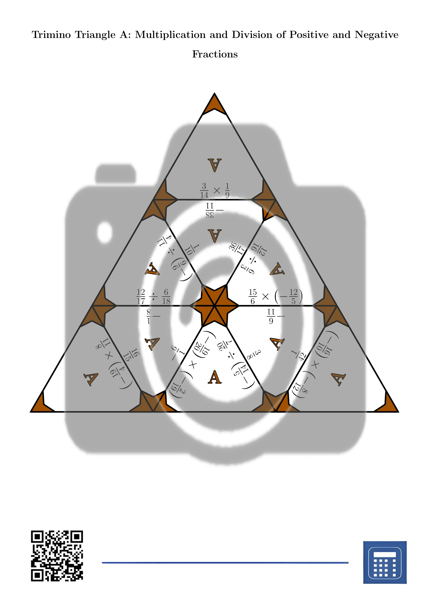 Trimino: Multiplication and Division of Positive and Negative Fractions - Image 2