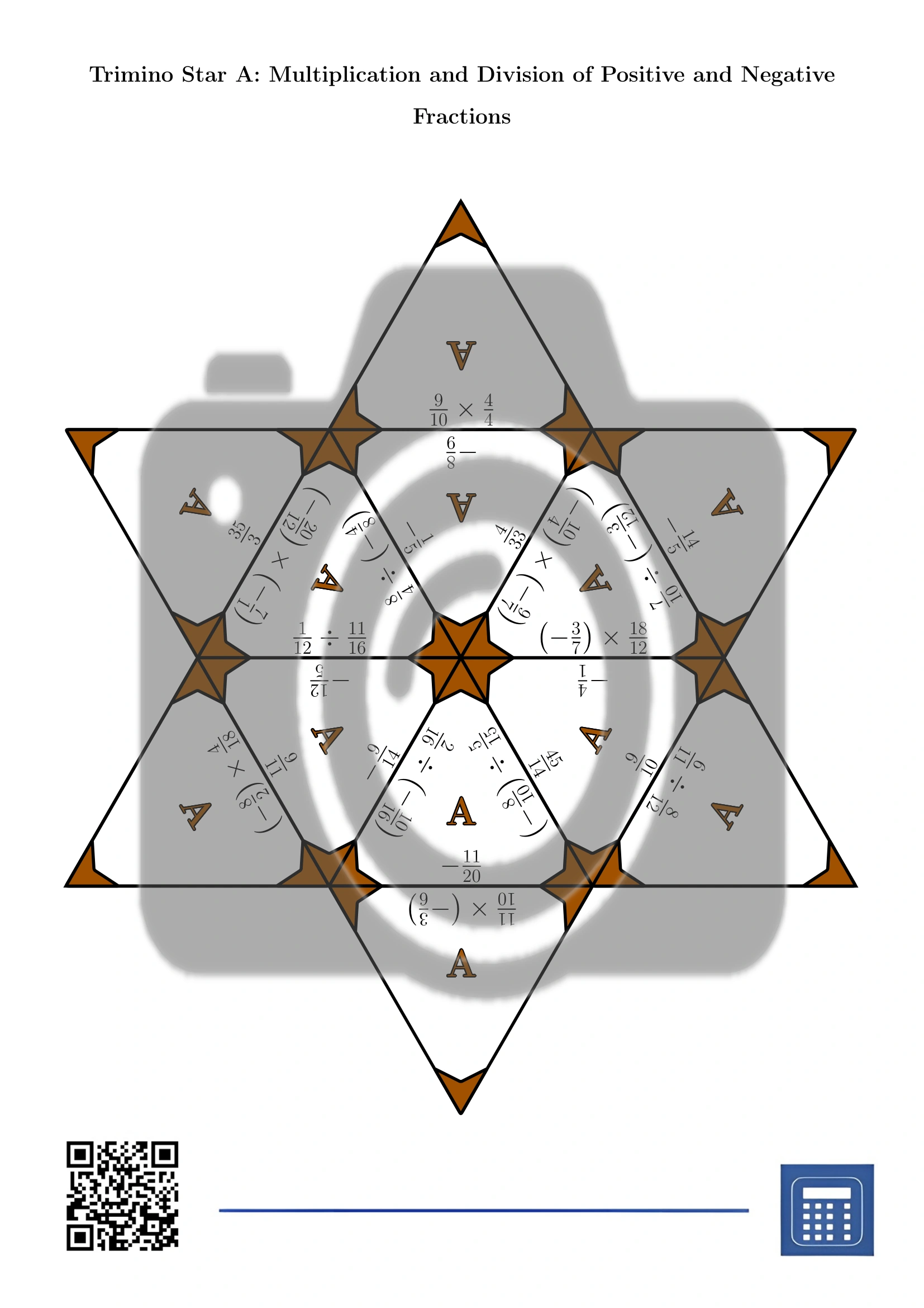 Trimino: Multiplication and Division of Positive and Negative Fractions - Image 4