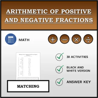Matching activity: Arithmetic of Positive and Negative Fractions