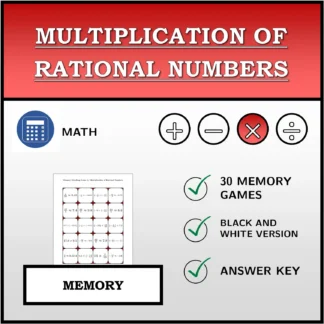 Memory matching game: Multiplication of Rational Numbers