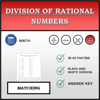 Matching activity: Division of Rational Numbers