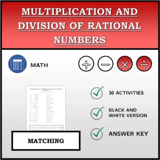Matching activity: Multiplication and Division of Rational Numbers