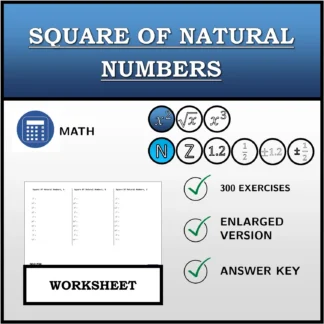 Worksheet: Square Of Natural Numbers