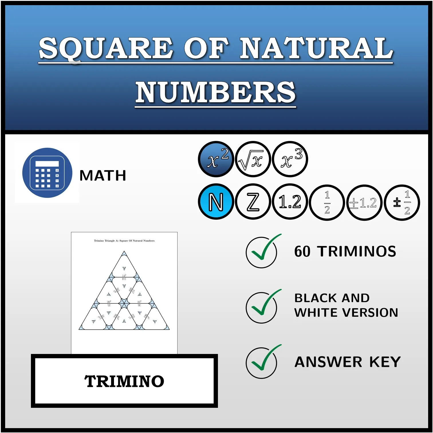 Trimino: Square Of Natural Numbers